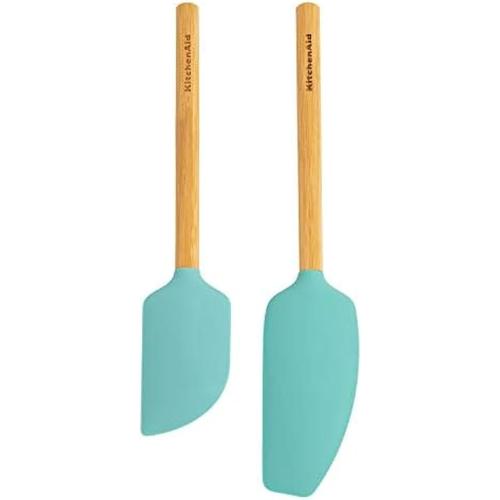KitchenAid Bamboo Spatula Set, 4-Piece, Aqua Sky