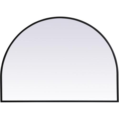 Reflection, Metal Frame Arch Mirror 26X36 Inch in, Modern, Black