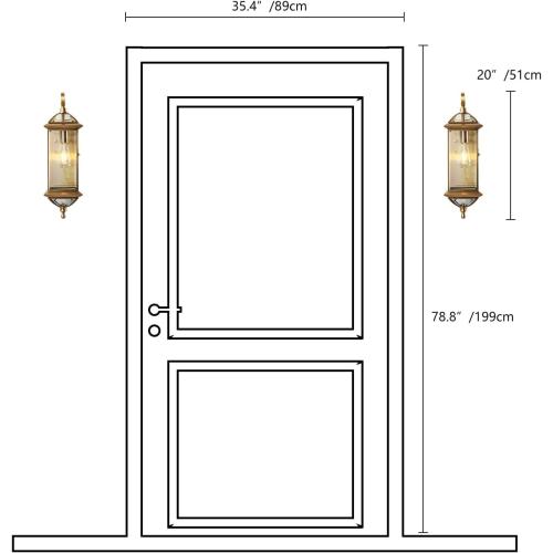 Milaii Copper Exterior Wall Light 20 H Outdoor Light Fixture Waterproof Wall Sconce Oil Rubbed Brass Porch Light with Clear Glass Lantern Wall Mount Lights for House Garage Patio Aisle