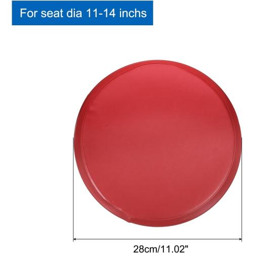 uxcell Round Bar Stool Covers, 2 Pack Round Seat Cover Dia.11-13, PU Non-Slip Circle Stool Cover for Chairs Stool Slipcovers, Red