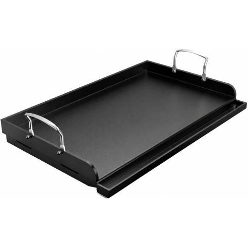 Cast Iron Griddle for Gas Grill & Stove Top, 25 x 16 Flat Top Grill Griddle Plate, Heavy Duty Outdoor BBQ Griddle with Grease Drain for Camping & Tailgating
