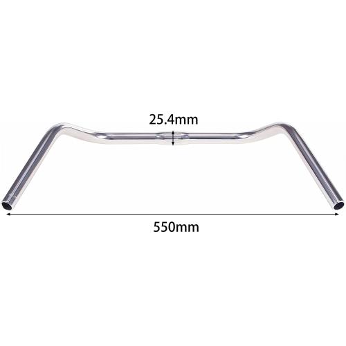 SENQI Bicycle Rise Cruiser Handlebar 25.4mm Silver