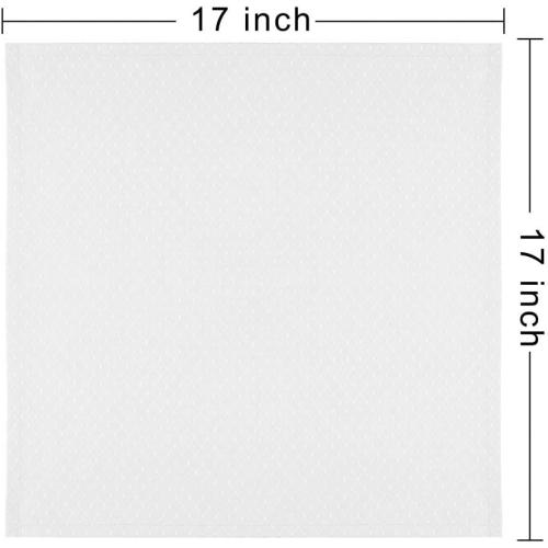 Cloth Napkins Set of 6, White Dinner Napkins Square Reusable17 Inch, Waffle Table Napkins Washable Great for Weddings Parties Holiday Dinner