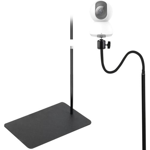 Floor Holder Stand Mount for Security Cameras with 360° Rotatable Gimbal, 27-74.8 Inch Adjustable Height Black Baby Monitor Floor Stand Compatible with 1/4 Screw Hole Camera