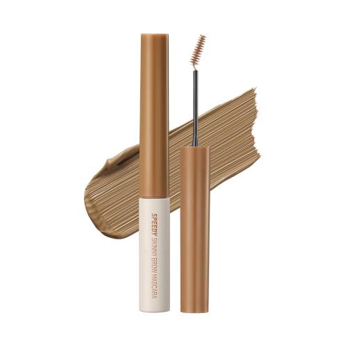 PERIPERA Speedy Skinny Brow Mascara (04 ASH BROWN), Tinted Eyebrow Mascara with Slim Precision Brush, Clump-Free Natural Brows, K Beauty, Korean Makeup