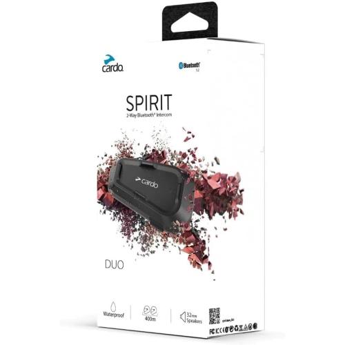 Cardo Systems Spirit Motorcycle Bluetooth Communication Headset, 2-Way Bluetooth, Thin 32mm Speakers, Waterproof, Universal Connectivity - Single Pack