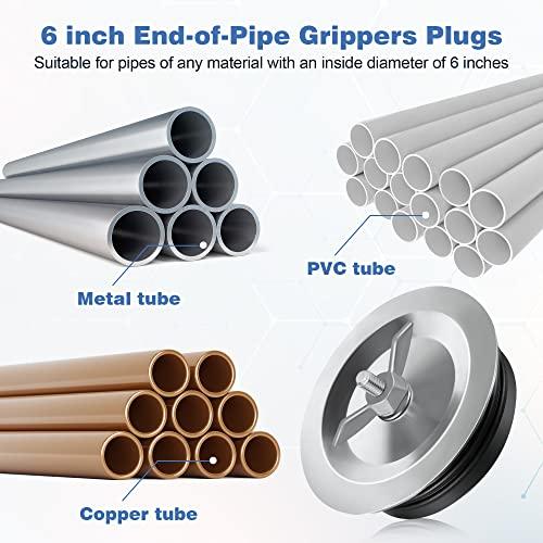 Dreyoo 1 Pcs End of Pipe Gripper Mechanical Plug Cleanout Plug, 6 Inch