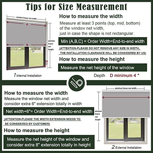 ZSHINE Day and Night Dual Layers Manual Safe Cordless Roller Blinds Shades Cloth Grain and Jacquard Series Suitable for Home, Office, Hotel, Club, Restaurant, Cinema Windows(Jacquard White)