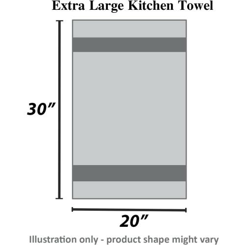 Urban Villa Kitchen Towels 100% Cotton Pack of 6, Highly Absorbent Quick Drying Super Soft Premium Dish Towels for Kitchen with Hanging Loop Hand & Tea Towels - 20x30 Inch, (Red & White, Striped)