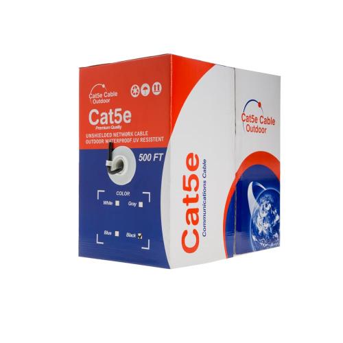 GESS Technologies 1000FT CAT5e Outdoor Ethernet Cable – Direct Burial UTP, 23AWG Solid CCA Wire, UV Resistant, PET PE Jacket for Weatherproof Networking