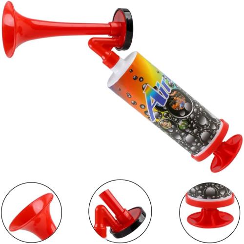 Loud Air Horn, Mini Air Horn Noisemakers Toys Handheld Pump Air Horn Loud Safety Horn for Sporting Events, Birthday Party, Football Match, Celebrations, Boats(Red)