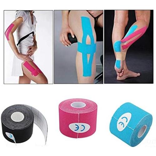 Athletic Tape Breathable Self Adhesive Bandage Wrap, 5cm x 5m/2.5cm x 5m Sports Tape for Wrist, Ankle Sprains, Swelling, Sports Injury & Protection