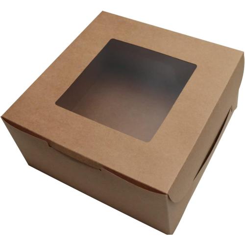 12Packs 10x10x5 Inches Brown Kraft Cake Boxes with Window, Gift Packing, Bakery Boxes, Dessert, Pastry, Cupcake, Pie Cookies, With Stickers,66 FT Twine (10 * 10 * 5 Inch, Brown)
