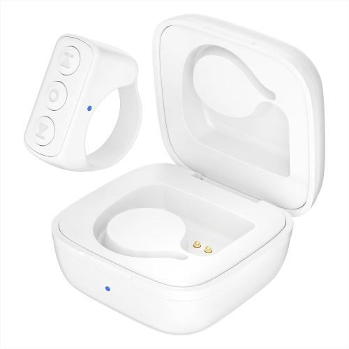 Tiktok Scrolling Ring Kindle APP Page Turner - Bluetooth Scrolling Ring Camera for Shutter Selfie Recording - TIK Tok Remote Control Ring for iPhone iPad Android (Not for Kindle Devices) (White)