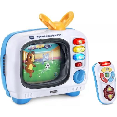 VTech Explore & Learn Smart TV for Toddlers, Educational Toy with Remote, 12–36 Months, 10 Channels, Music, Lights & Sounds