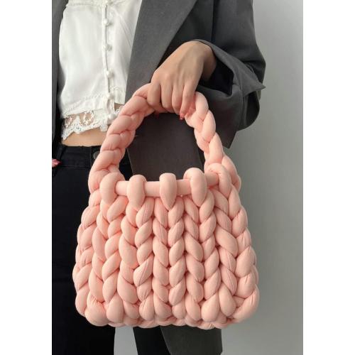 Color Cream Nordic Peace Introducing our Chunky Knit Tote Bag! This bag is perfect for those who love a good tote bag but want something with a little more personality