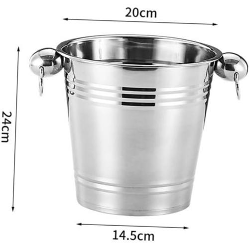 SILVER Beer Bottle Bucket Ice Beer Bucket Bar Supply Stainless Steel Ice Cube Container Party Wine Holder
