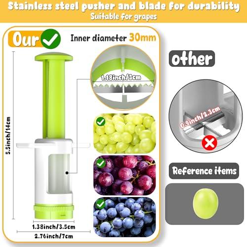 Grapes Cutter for Toddlers, Fruit & Veggie Cutter for Kids Grape Slicer Kitchen Tool, Perfect for Fruit Salads, Snacks, and Cake Decorations-Green Container-Green CrossBlade