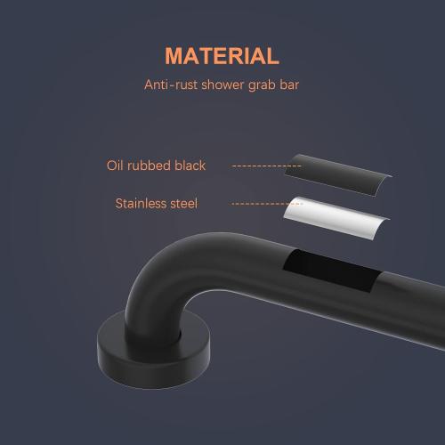 2 Pack 32 Inch Matte Black Shower Grab Bar, iMomwee Stainless Steel Bathroom Grab Bar, Bath Shower Balance Bar, Safety Hand Rail Support, Handicap Elderly Senior Assist Bath Handle (1.25 Diameter)