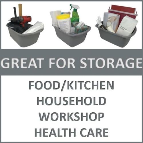 Wash Basins – Rectangular Plastic Hospital Bedside Soaking Tub [2 Pack] Small 7 Quart Graduated Bucket - Portable Washbasin for Washing, Cleaning, Foot Bath, Washing Dishes, Face Cleansing Bowl