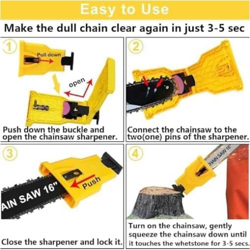 Universal Chainsaw Sharpener, Portable Chain Saw Sharpener Tool, Chainsaw Teeth Sharpener Kit, Simple Operation Chain Sharpening Jig for 12-22 Chain Saw 3 1 Whetstone