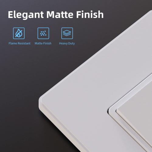 ELEGRP Matte White Single Pole Decors Light Switch with Plate 15Amp, 120-277V, Paddle Rocker Switch Replacement, On/Off Wall Switch, Self-Grounding, Residential Grade, w/Wall Plate, UL/CUL (20 Pack)