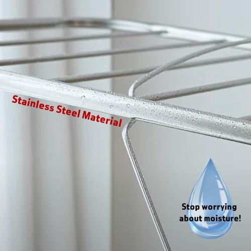 Size M TRES BELLE 25NEW Stainless Steel Clothes Drying Rack(M)–Foldable,Lightweight,No-Slip Rods,Made in Korea,Indoor & Outdoor Use,Rust-Resistant,Towels,Underwear,Baby Clothes Drying–