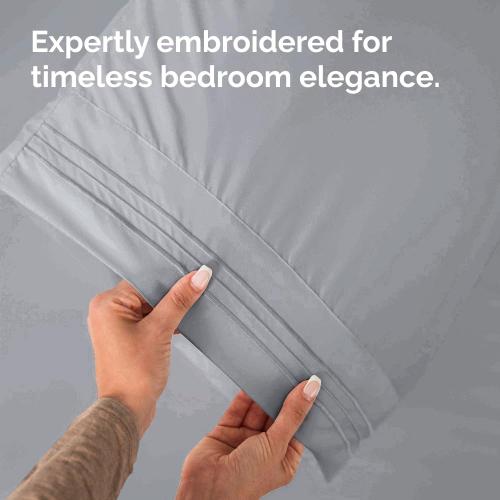Queen Pillow Cases Set of 2 - Ultra Soft Pillowcase Covers - Steel Blue