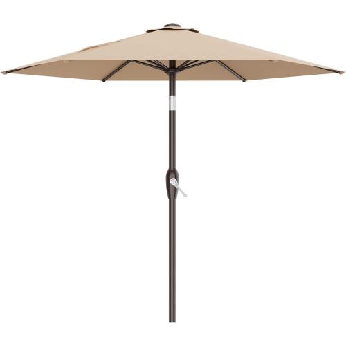 AreShark 7.5FT Patio Umbrella Table Market Umbrella w/Tilt and Crank, Heavy-Duty Outdoor Umbrellas for Pool, Deck, Garden and Backyard, ***RED***