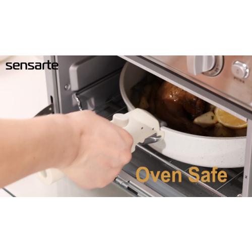 SENSARTE 17 Piece Nonstick Detachable Handle Pots and Pans Set Black