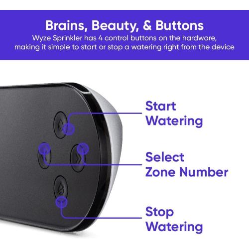 Wyze WSPRK1 Smart Controller, Smart Sprinkler Timer with EPA Watersense, 8-Zone WiFi (1 Year of Automatic Weather-Based Watering with Sprinkler Plus Included), Black