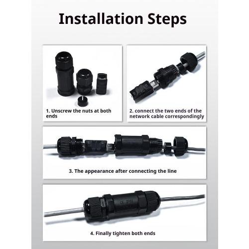 Starlink Ethernet Adapter Kit: IP68 Waterproof and Lightning Protection RJ45 Coupler for Starlink Mini Network LAN Cable Extender - Suitable for Repair and Extend Network Cables (PoE not Supported)