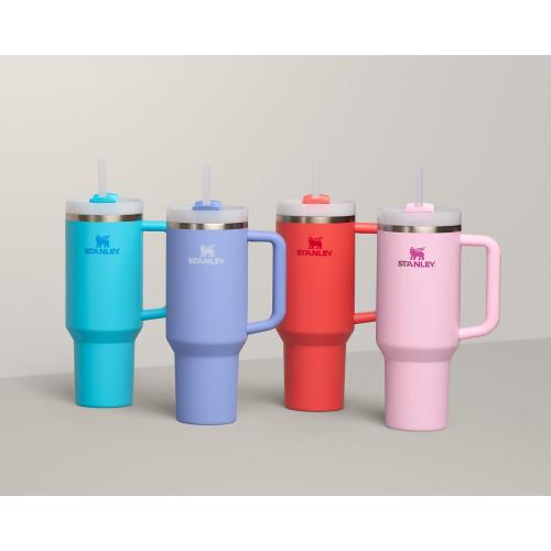 Stanley Quencher H2.0 Tumbler with Handle and Straw 40 oz | Flowstate 3-Position Lid | Cup Holder Compatible for Travel | Insulated Stainless Steel Cup | BPA-Free | Hot Coral