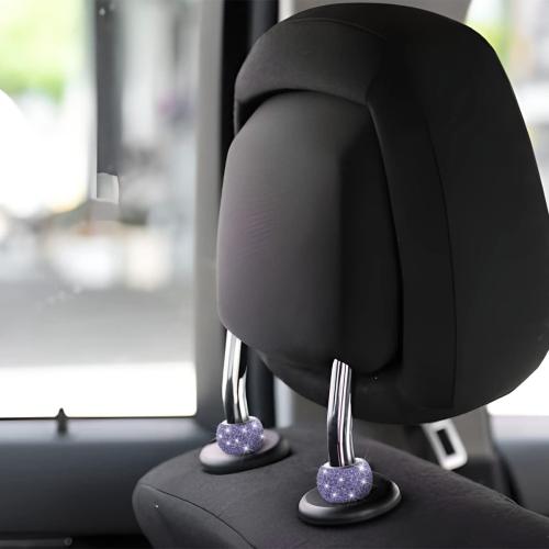BELOMI 4 Pack Car Headrest Collars, Bling Car Head Rest Collars Rings Decor, Rhinestone Car Head Rest Collars, Diamond Interior Car Seat Accessory (Purple)