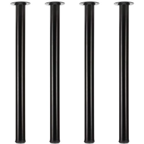 QLLY 28 inch Adjustable Metal Desk Legs, Office Table Furniture Leg Set, Set of 4 (Black)