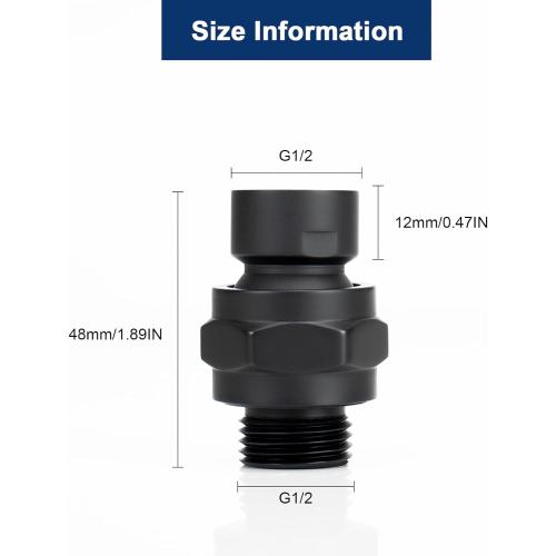 NearMoon Shower Head Swivel Ball Adapter - Solid Brass Shower Connector Ball Joint Adjustable Universal Shower Arm Extension Component (Matte Black)