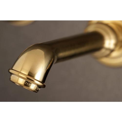 Kingston Brass KS7127AL 8-Inch Center Wall Mount Bathroom Faucet, Brushed Brass