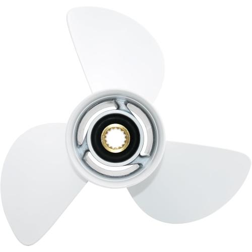 CAPTAIN Outboard Propeller fit Yamaha 115 T50 60 70 75 80 85 90 100 130 HP Engines, OEM 15 Spline Tooth Outboard Prop, RH Aluminum Propellers