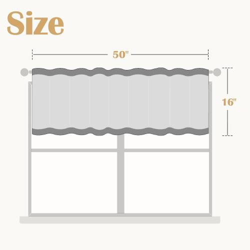 jinchan Striped Linen Valance Curtain 16 Inch Vertical Striped Valance for Kitchen Bathroom Light Filtering Rod Pocket Cottagecore Farmhouse Semi Sheer Short Window Curtain 1 Panel Grey