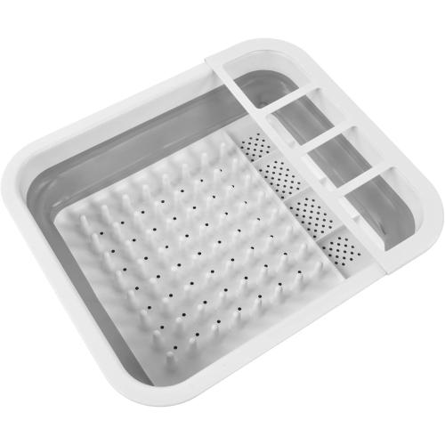 Foldable Dish Rack for Dinnerware Storage, Portable Bowl Spoon Chopsticks Organizer Drainer, Collapsible Dish Drying Rack Cutlery Storage