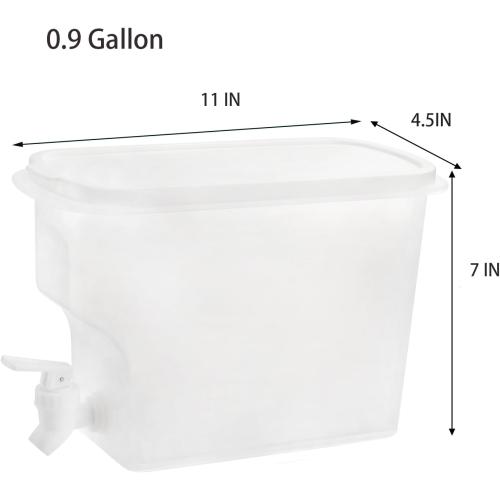 Jucoan 2 Pack 0.9 Gallon Fridge Beverage Drink Dispenser with Leak-proof Spigot, Plastic Cold Drink Juice Beverage Dispenser Jug for Party Drink, Juice, Iced Tea, Lemonade, Cold Brew