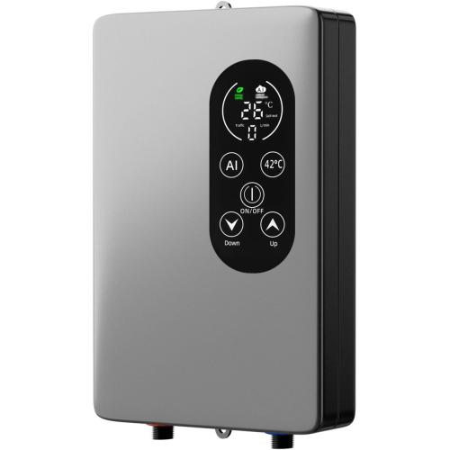 Electric Instant Hot Water Heater Shower Electric Tankless Shower Hot Water Bathroom Instantaneous Water Heater (Grey)