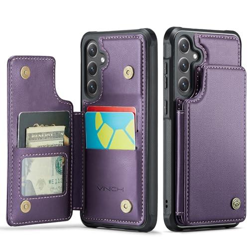 Vinich for Samsung Galaxy S26 Wallet Case with Card Holder, Purple