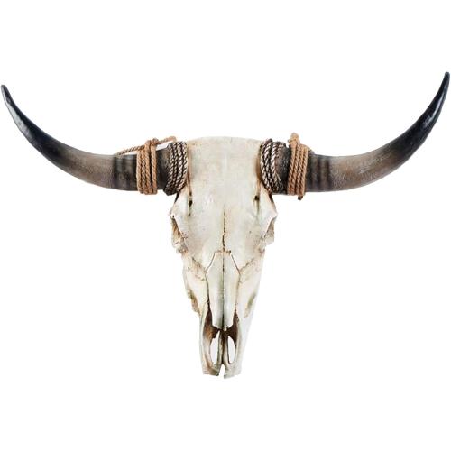 Faux Longhorn Skull Wall Decor, Faux Taxidermy Head Wall Hanging, Large Bull's Head Farmhouse Decor - 31*24 * 7inch