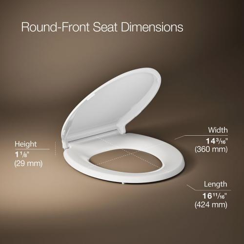 KOHLER 4639-RL-0 Cachet ReadyLatch Round Toilet Seat Soft Close, White