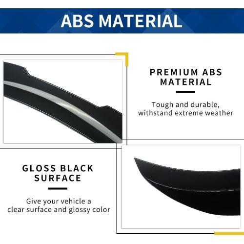 E90 Trunk Spoiler PSM-Style Compatible with (2005-2012) 3-Series E90 Sedan / M3 Sedan Gloss Black