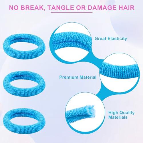 TVINLIK 350 PCS Multicolor Cotton Hair Ties，Soft Seamless Hair Bands | Small Baby Hair Elastics for Kids and Girls, No Crease Finger Ponytail Holders (20 Colors)