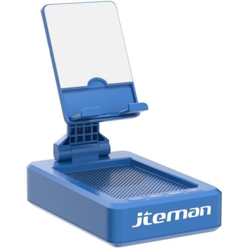 JTEMAN Phone Stand with Wireless Bluetooth Speaker, HD Surround Sound Bluetooth Speaker for Desk Perfect for Home Kitchen Gadgets Gifts,Compatible with iPhone/ipad/Samsung Galaxy(Blue)