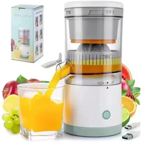 Portable Electric Citrus Juicer – Rechargeable High Power Stainless Steel Orange, Lemon Juicer; Limes & Grapefruit – One-Touch Automatic Fruit Squeezer – Compact & Easy to Clean BPA-free