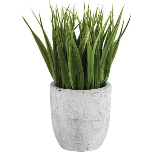 47th & Main Artificial Plant Indoor Faux Plant in Pot, 6.5-Inches High, Grass/Cement